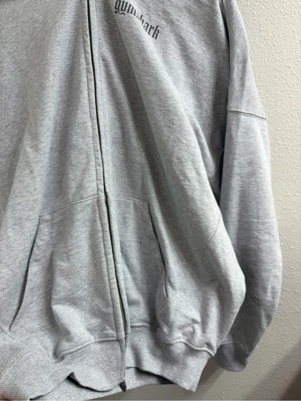 Gymshark Light Gray Zip-Up Hoodie